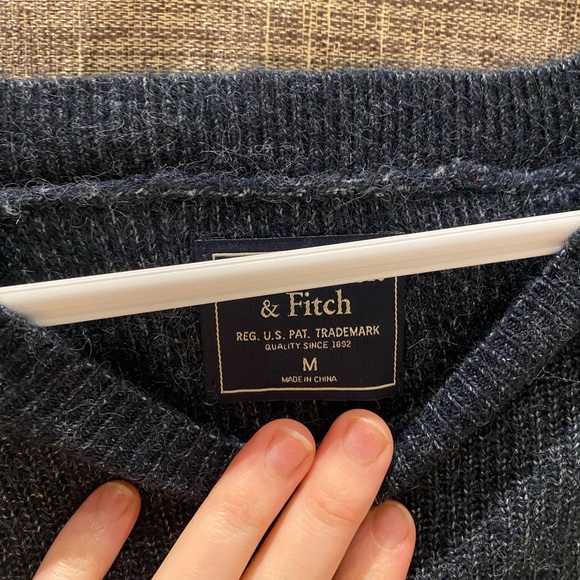 Abercrombie & Fitch open back navy knit sweater, BARELY WORN - Picture 2 of 3